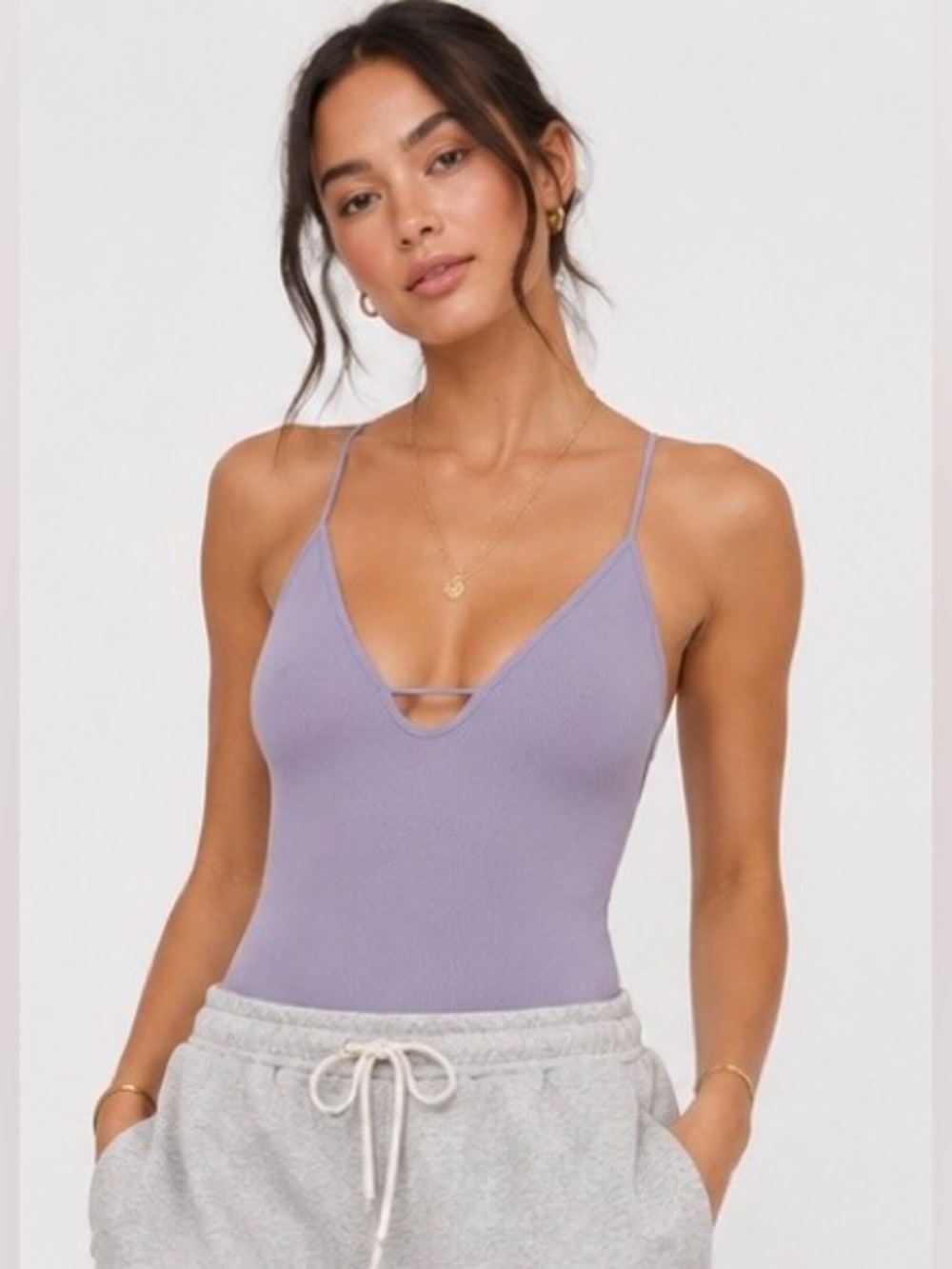 Free People NWOT Move Along Bodysuit in Lilac